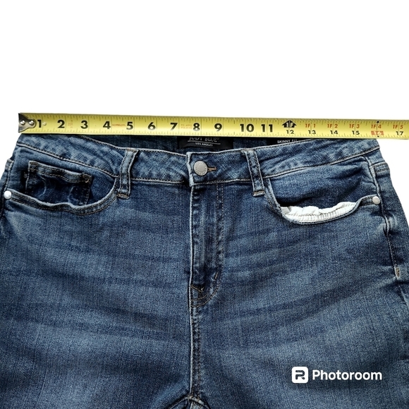 Judy Blue Mid-rise Skinny Fit Jeans Destroyed Stretch Denim Size 13 / 31 - Picture 5 of 9